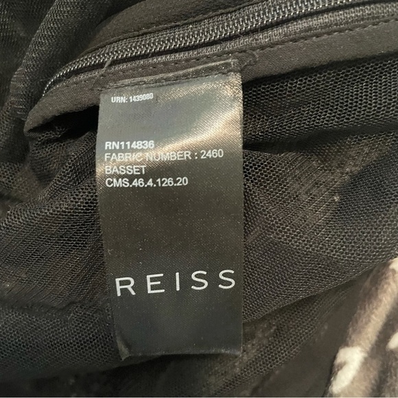 REISS Beaded Black and White Blouse Top 6 - Picture 6 of 7